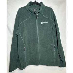 North End Old castle Logo Men’s Green Fleece Full Zip Size XL
